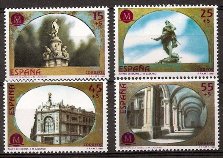 Sellos - Países - España - 2º Cent. (Series Completas) - Juan Carlos I - 1991 - 3122/25 - ** - Click en la imagen para cerrar