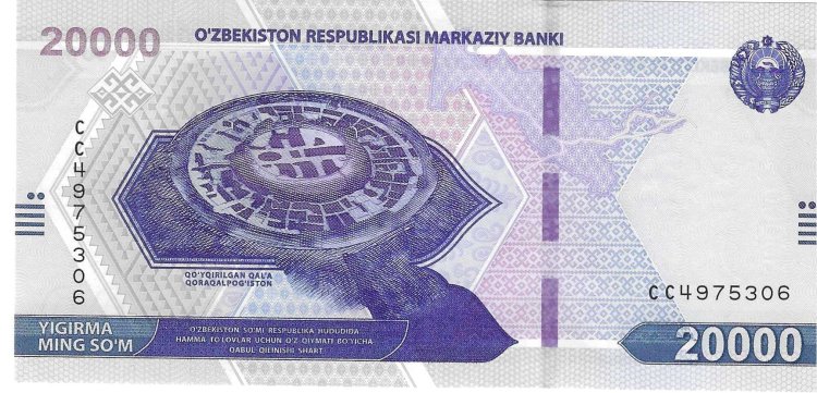 Billetes - Asia - Uzbekistan - 90 - SC - 2021 - 20000 som - Num.ref: CC4975306 - Click en la imagen para cerrar