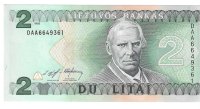 Billetes - Europa - Lituania - 54 - SC - 1993 - 2 lita - Num.ref: DAA6649361