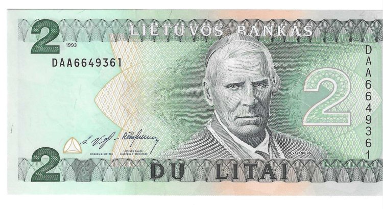 Billetes - Europa - Lituania - 54 - SC - 1993 - 2 lita - Num.ref: DAA6649361 - Click en la imagen para cerrar