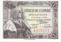 Billetes - España - Estado Español (1936 - 1975) - 1 ptas - 440 - S/C - 1945 - num ref:1979157