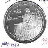 Monedas - America - Islas VÃ­rgenes - 107 - 1992 - 25 dolares - plata - PROOF