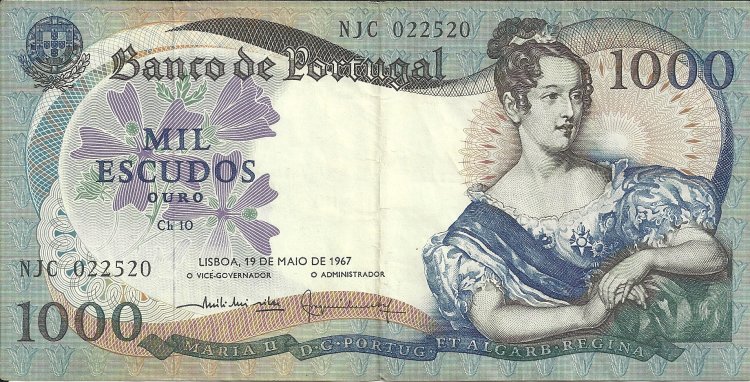 Billetes - Europa - Portugal - 172 - MBC - Año 1967 - 1000 Escudos - ref: NJC022520 - Click en la imagen para cerrar