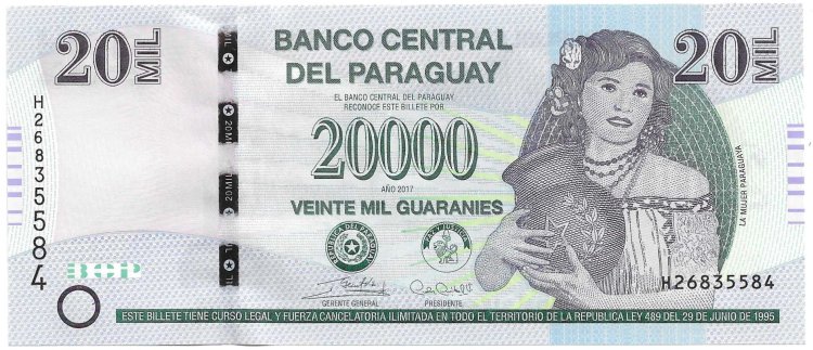 Billetes - America - Paraguay - 238 - S/C - 2017 - 20000 Guaranies - num ref:26835584 - Click en la imagen para cerrar