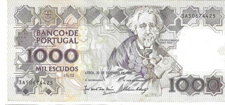 Billetes - Europa - Portugal - G181 - MBC - 1990 - 1000 escudos - Num.ref: 2A75734168 - Click en la imagen para cerrar