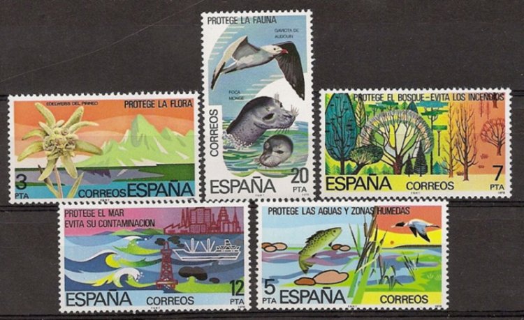 Sellos - Países - España - 2º Cent. (Series Completas) - Juan Carlos I - 1978 - 2469/73 - ** - Click en la imagen para cerrar