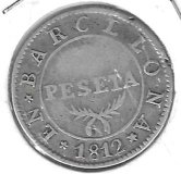 Monedas - EspaÃ±a - Jose NapoleÃ³n (1808 - 1814) - 50 - 1812 - peseta