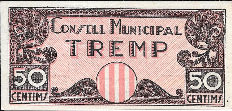 Billetes - EspaÃ±a - II RepÃºblica (1931 - 1939) - Locales - CataluÃ±a - - sc - 1937 - Tremp - 50 cent - Num.ref: 46168 - Click en la imagen para cerrar