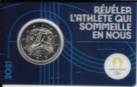 Monedas - Euros - 2€ - Francia - SC - 2021 - JJOO Parí­s 2024 - Azul