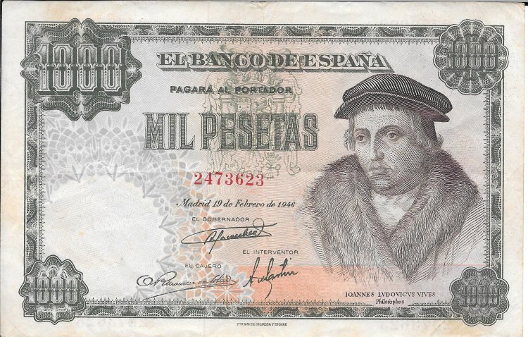 Billetes - EspaÃ±a - Estado EspaÃ±ol (1936 - 1975) - 1000 ptas - 513 - mbc+ - 1946 - Num.ref: 2473623 - Click en la imagen para cerrar