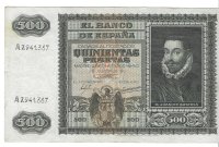 Billetes - EspaÃ±a - Estado EspaÃ±ol (1936 - 1975) - 500 ptas - 500 - MBC - 1940 - Num.ref: A2941367