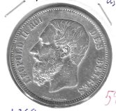 Monedas - Europa - Belgica - 24 - 1869 - 5 francos - plata