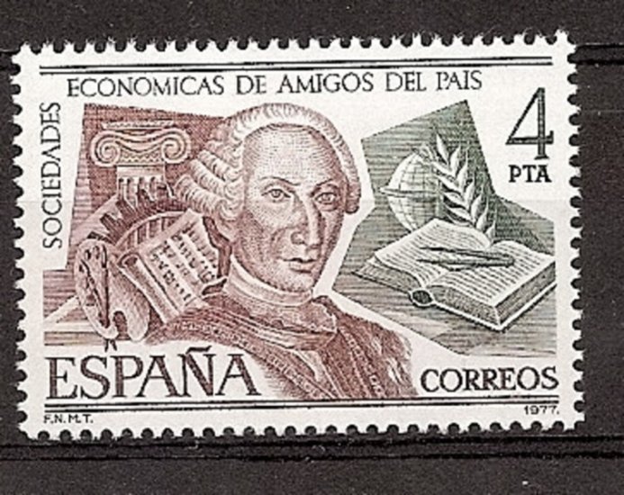Sellos - Países - España - 2º Cent. (Series Completas) - Juan Carlos I - 1977 - 2402 - ** - Click en la imagen para cerrar