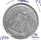 Monedas - Europa - Francia - 756.2 - 1849 - 5 francos - plata - Strasburg