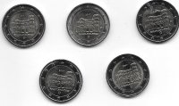 Monedas - Euros - 2€ - Alemania - SC - Año 2017 - Conjunto 5 monedas
