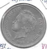 Monedas - EspaÃ±a - Alfonso XIII ( 17-V-1886/14-IV) - 147 - 1892*18*92 - 5 pesetas - plata