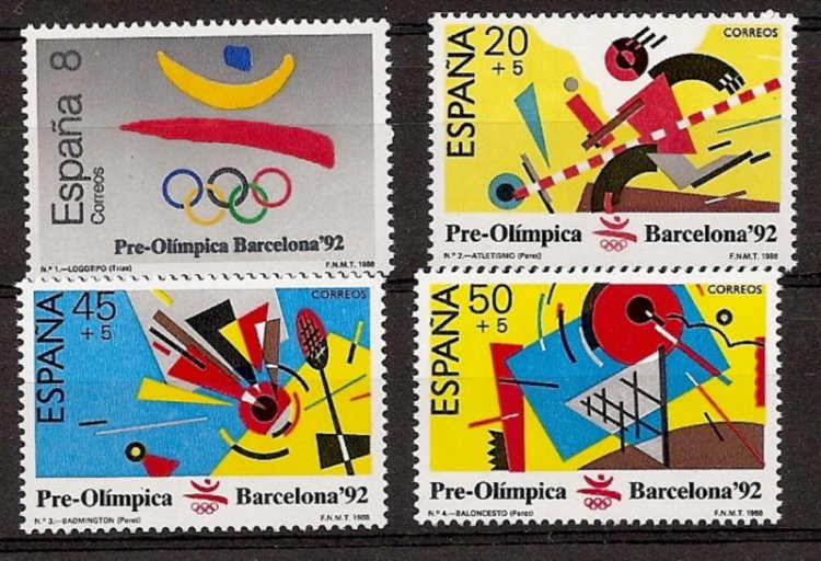 Sellos - Países - España - 2º Cent. (Series Completas) - Juan Carlos I - 1988 - 2963/66 - ** - Click en la imagen para cerrar