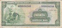 Billetes - Europa - Alemania - 6 - bc+ - 1948 - 20 marcos - Num.ref: Q9983424A