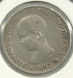 Monedas - España - Alfonso XIII (17-V-1886 / 14-IV- - 041 - Año 1892*9*2 - 50 ct