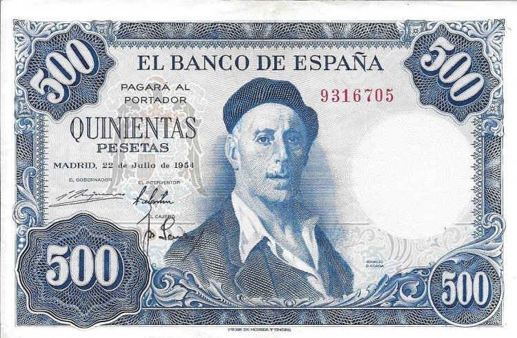 Billetes - EspaÃ±a - Estado EspaÃ±ol (1936 - 1975) - 505 - mbc+ - 1954 - 1000 ptas - sin serie - num. ref: 9316705 - Click en la imagen para cerrar
