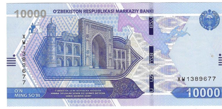 Billetes - Asia - Uzbekistan - 89 - SC - 2021 - 10000 som - Num.ref: XW1389677 - Click en la imagen para cerrar