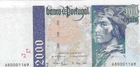 Billetes - Europa - Portugal - 189c - SC - 1997 - 2000 escudos - Num.ref: A80001169