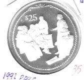 Monedas - America - Islas VÃ­rgenes - 105 - 1992 - 25 dolares - plata - PROOF