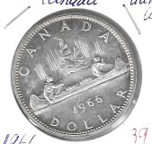 Monedas - America - Canada - - 1966 - dolar - plata