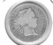 Monedas - EspaÃ±a - Isabel II (1833 - 1868) - 409 - 1858 - 4 reales - Madrid - plata