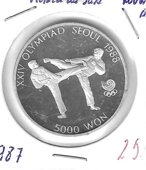 Monedas - Asia - Corea del Sur - 66 - 1987 - 5000 won - plata - Click en la imagen para cerrar