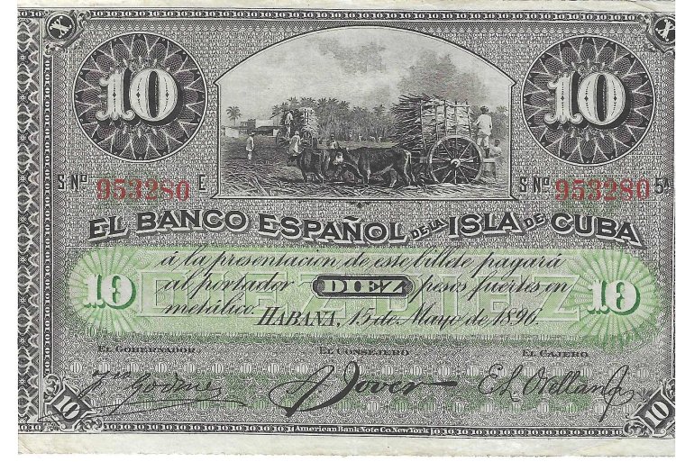 Billetes - America - Cuba - 49D - MBC - 1896 - 10 pesos - Num.ref: 953280 - Click en la imagen para cerrar