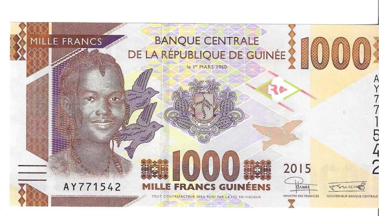 Billetes - Africa - Guinea - 48 - SC - 2015 - 1000 francos - Num.ref: AY771542 - Click en la imagen para cerrar