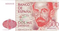 Billetes - EspaÃ±a - Juan Carlos I (1975 - 2014) - 2000 ptas - 531 - EBC - 1980 - Num.ref: 8694813 - sin serie