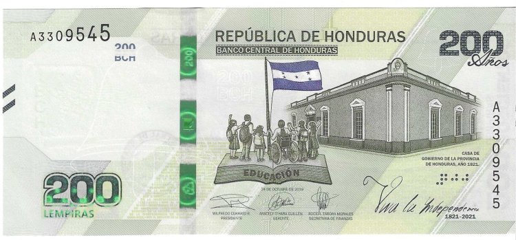 Billetes - America - Honduras - 105 - SC - 200 lempuras - Num.ref: A3309545 - Click en la imagen para cerrar