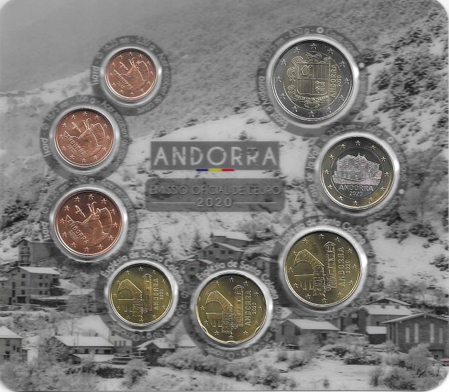 Monedas - Euros - Estuches Oficiales - Andorra - - FDC - 2020 - Coleccion 8 monedas - Click en la imagen para cerrar