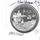 Monedas - America - Islas Virgenes - 116 - 1992 - 25 dolares - plata - PROOF