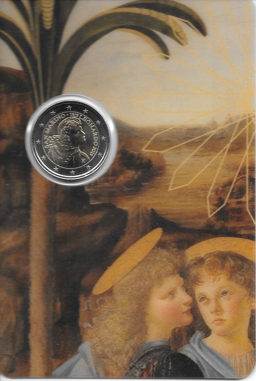 Monedas - Euro - 2& - San Marino - Año 2019 - Leonardo Da Vinci