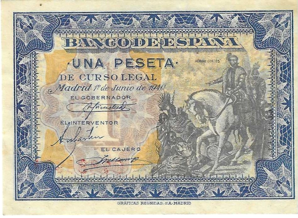 Banknotes - Spain - Spanish State (1936 - 1975) - 1 ptas - 435 - SC- - 1940 - C7638927