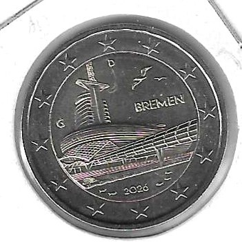 Monedas - Euros - 2€ - Alemania - SC - 2026 - Bremen - Click en la imagen para cerrar
