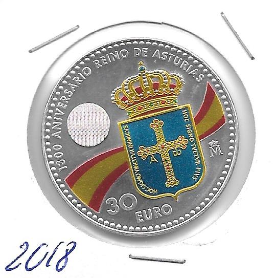Monedas - Euros - 30€ - España - Año 2018 - 1300 Aniversario de Asturias - Click en la imagen para cerrar