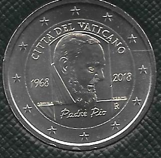 Monedas - Euros - 2€ - Vaticano - 2018 - 50 Aniversario de la muerte de Padre Pío - Click en la imagen para cerrar
