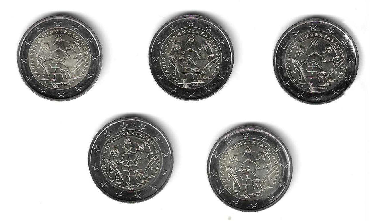 Coins - Euros - 2€ - Germany - SC - 2024 - Island of Rugen - Set 5 coins