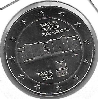 Monedas - Euros - 2€ - Malta - SC - Año 2021 - Templo de Tarxen - Click en la imagen para cerrar