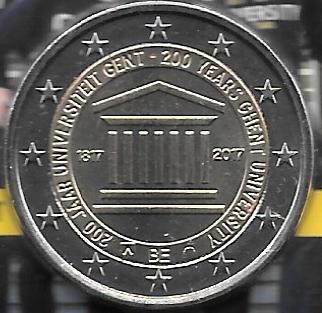 Monedas - Euros - 2€ - Belgica - Año 2017 - Universidad de Gante - Click en la imagen para cerrar