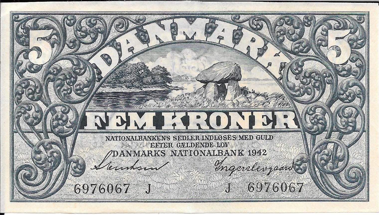 Billetes - Europa - Dinamarca - 30H - ebc - 1942 - 5 coronas - Num.ref: 6976067
