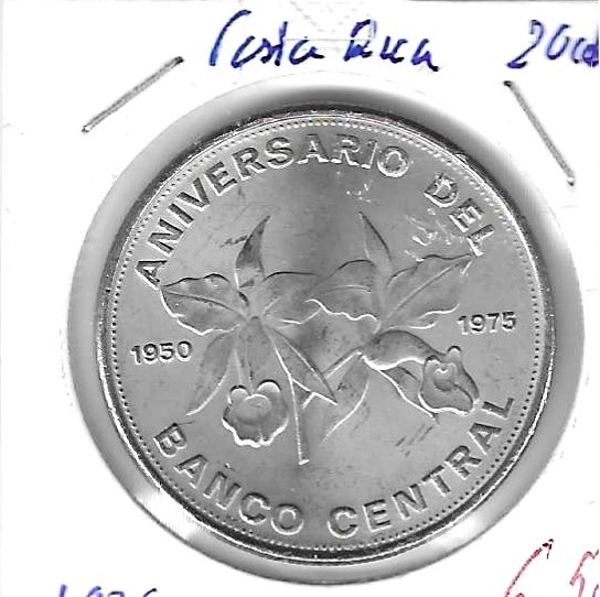 Monedas - America - Costa Rica - 205 - 1975 - 20 colones - Click en la imagen para cerrar