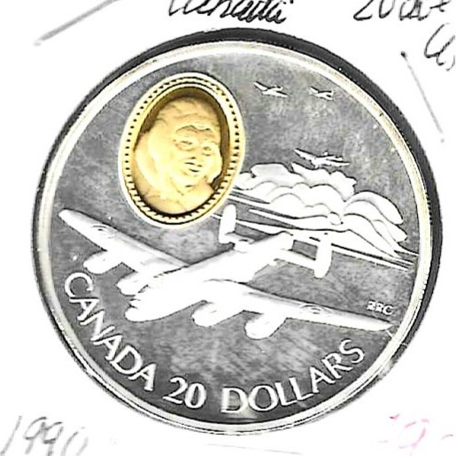 Monedas - America - Canada - 172 - 1990 - 20 dolares - plata - Click en la imagen para cerrar