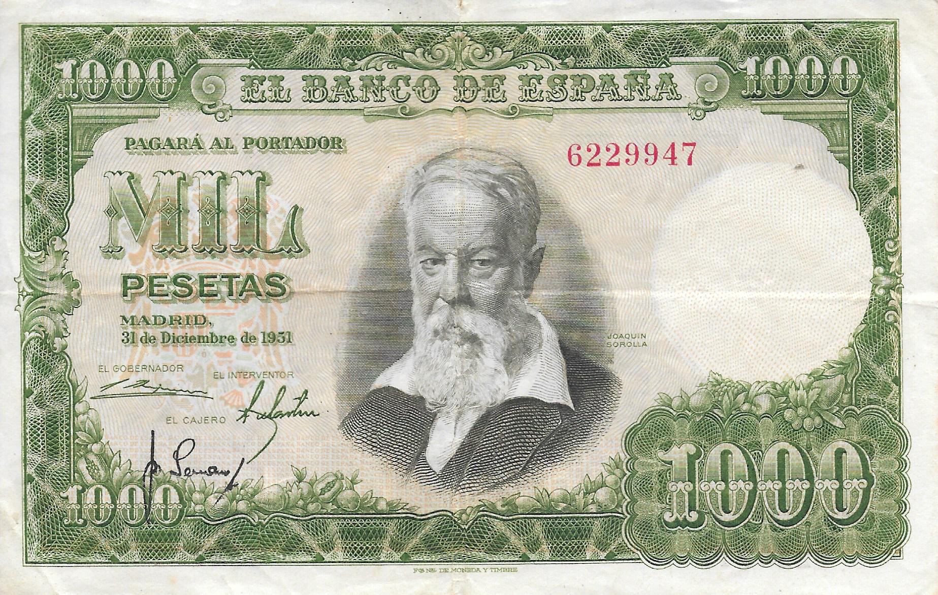 Billetes - EspaÃ±a - Estado EspaÃ±ol (1936 - 1975) - 1000 ptas - 515 - S/S - 1951 - num ref:6229947