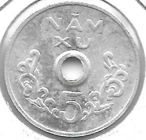Monedas - Asia - Vietnam - A10 - 1975 - Gobierno Revolucionario - 5 Xu - Click en la imagen para cerrar