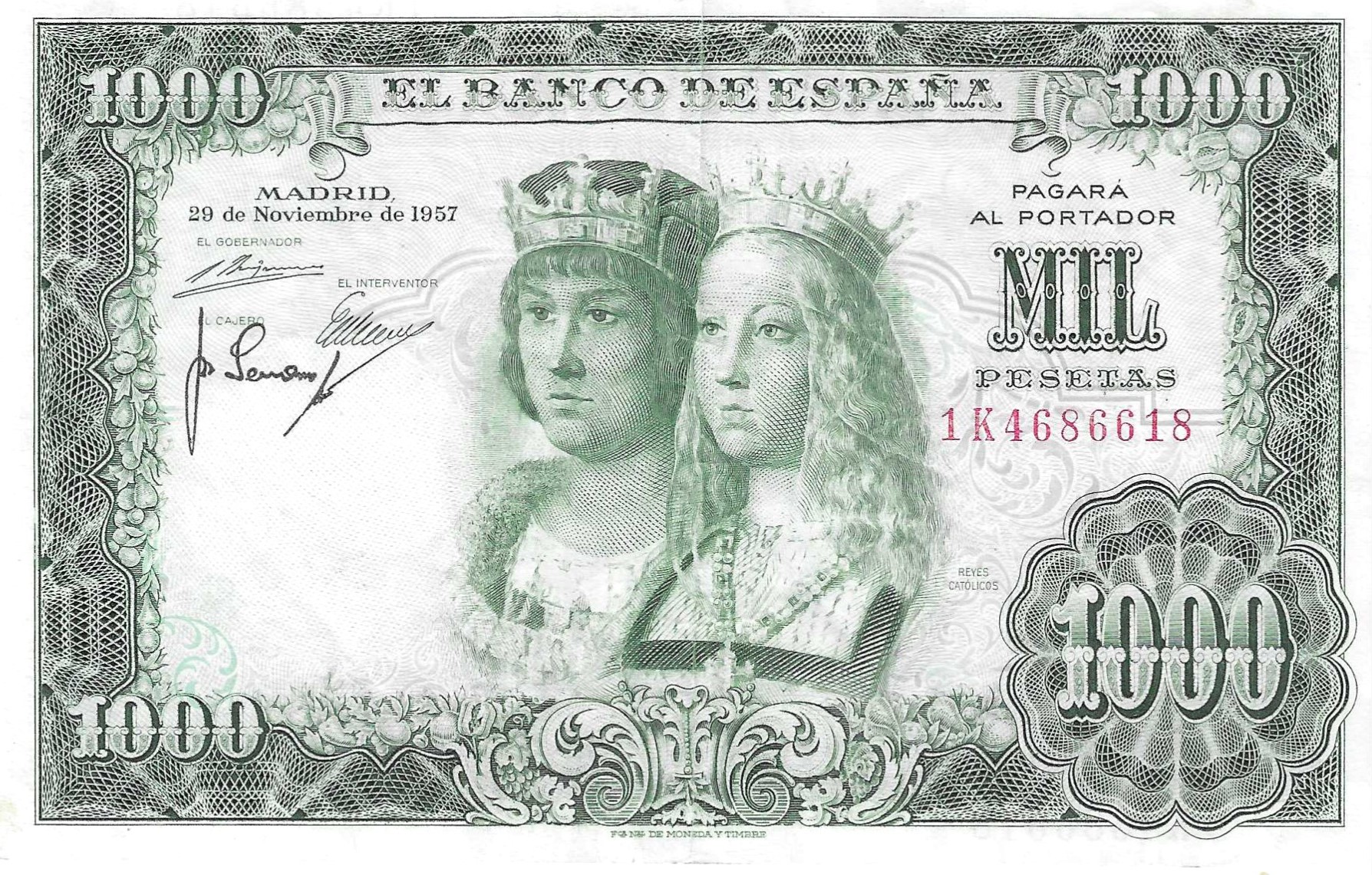 Banknotes - Spain - Spanish State (1936 - 1975) - 1000 ptas - 518 - MBC+ - 1951 - Num.ref: 1K4686618